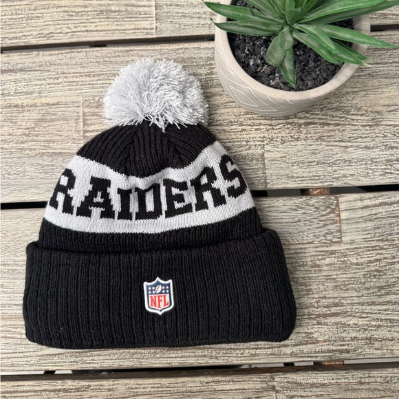 Accessories - Women's NFL Black and Gray Las Vegas RAIDERS Beanie, one size